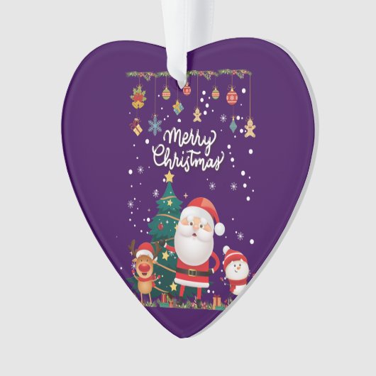 Funny Santa, Snowman, Reindeer Merry Kerstmis Ornament (voorkant)