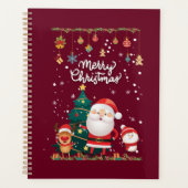 Funny Santa, Snowman, Reindeer Merry Kerstmis Planner (Voorkant)