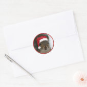 Funny Santa Squirrel Wearing Santa Hat Ronde Sticker (Envelop)