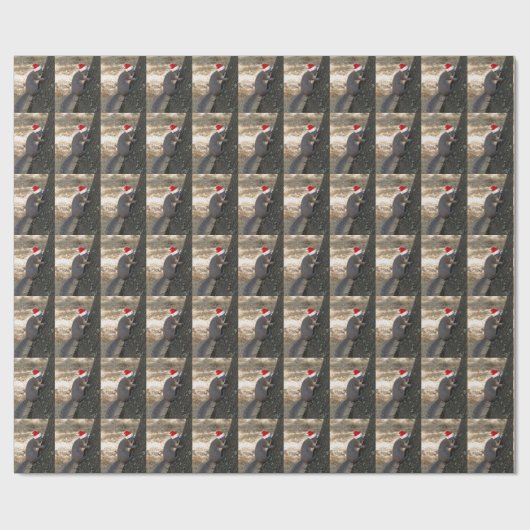 Funny Santa Squirrel Wrapping Paper Cadeaupapier (Vlak)