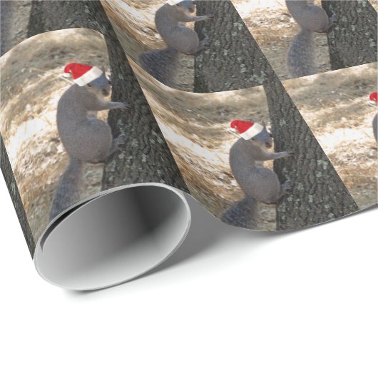 Funny Santa Squirrel Wrapping Paper Cadeaupapier (Rol Hoek)