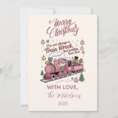 Funny Santa Train Wreck Christmas Feestdagenkaart (Voorkant)
