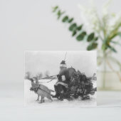 Funny  Santa Turkey Sleigh Briefkaart (Staand voorkant)