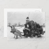 Funny  Santa Turkey Sleigh Briefkaart (Voorkant / Achterkant)