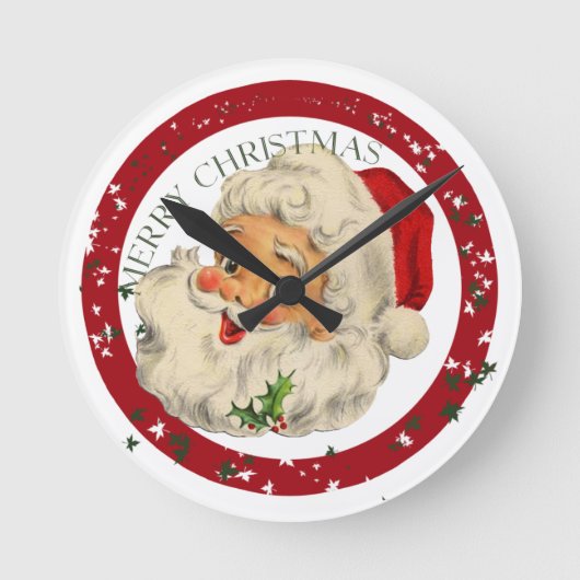 Funny Santa ~ Wall klok (Voorkant)