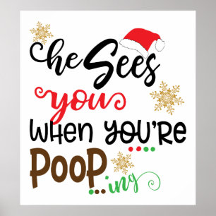 Funny Santa's badkamer decor Poster