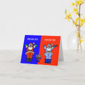 Funny Santas Chrismukkah Carte de voeux (Fleur jaune)