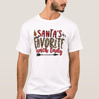 Funny Santa's Favoriete Lunch Lady kerstmatchi T-shirt