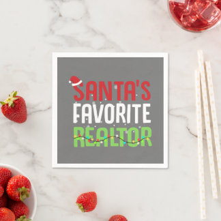 Funny Santa's favoriete Realtor Estate Agent Xmas Servet