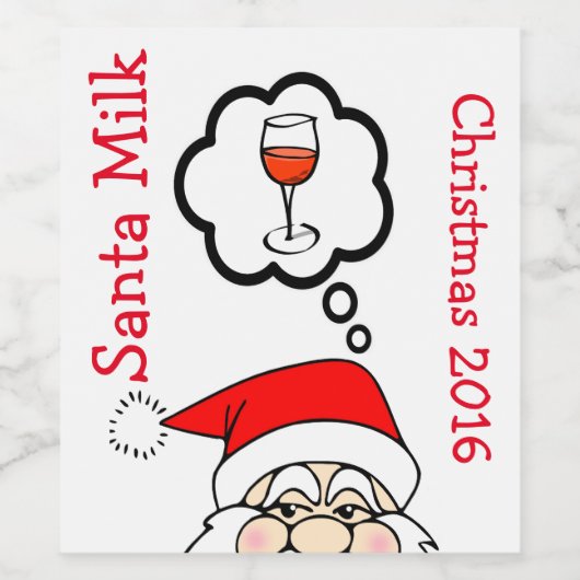 Funny Santas Lait Vin Étiquette (Étiquettes simples)