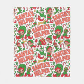 Funny Santa's Little Helper Elf Retro Cartoon  Fleece Deken (Voorkant)