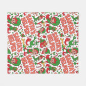 Funny Santa's Little Helper Elf Retro Cartoon  Fleece Deken (Voorkant (Horizontaal))