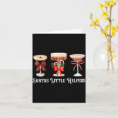 Funny Santa's Little Helper Martini Tail Merry Chr Kaart (Gele Bloem)