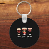 Funny Santa's Little Helper Martini Tail Merry Chr Sleutelhanger (Voorkant)