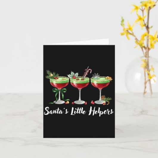 Funny Santa's Little Helpers Tail Humor Holiday Xm Kaart (Gele Bloem)