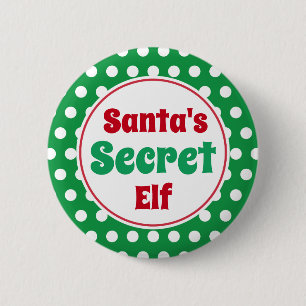 Funny Santa's Secret Elf Kerst Button Pin