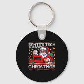 Funny Santa's Tech Suprt Rebooting Christmas Ugly Sleutelhanger (Voorkant)