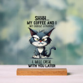 Funny sarcasme café chat mot art (Neutre)