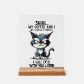 Funny sarcasme café chat mot art (Recto)