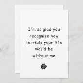 Funny Sarcastic Anniversaire carte pour femme mari (Devant / Derrière)