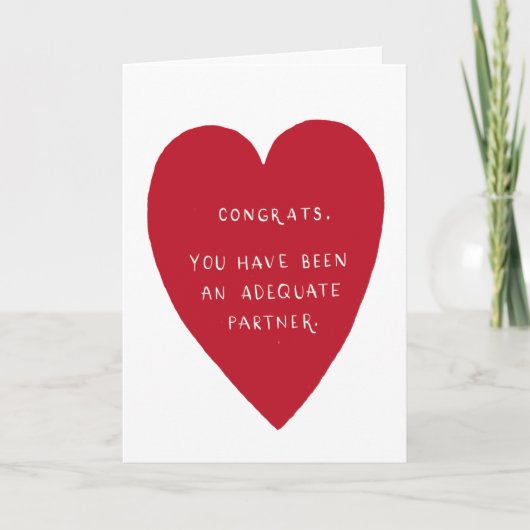 Funny Sarcastic Big Red Heart Carte de voeux (Devant)