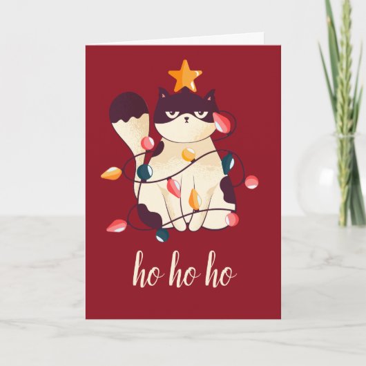 Funny Sarcastic Cat Kerstmis Feestdagen Kaart (Voorkant)