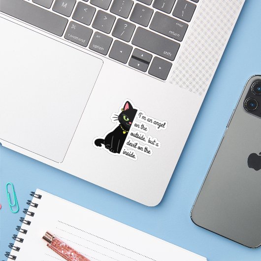 funny sarcastic cat stickers (Ordinateur portable avec iPhone)