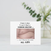 Funny Sarcastic Cheese Grater Abs Briefkaart (Staand voorkant)