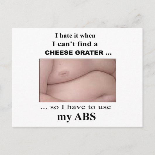 Funny Sarcastic Cheese Grater Abs Briefkaart (Voorkant)