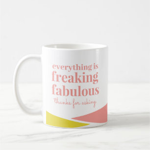 Funny Sarcastic Fabulous Pink Yellow Geometric Koffiemok