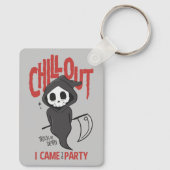 Funny Sarcastic Grim Reaper Halloween Party Keycha Sleutelhanger (Achterkant)