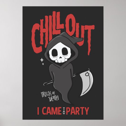 Funny Sarcastic GrimReaper Halloween Party Poster (Voorkant)