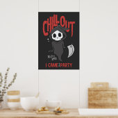 Funny Sarcastic GrimReaper Halloween Party Poster (Keuken)
