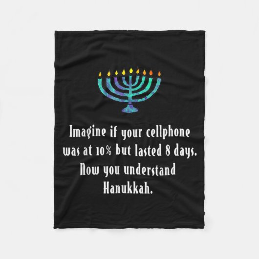 Funny Sarcastic Hanukkah Chanukah Cellphone Quote Fleece Deken (Voorkant)