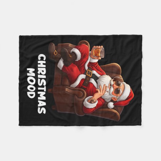 Funny Sarcastic Santa Smoking And Drinking “christ Fleece Deken (Voorkant (Horizontaal))