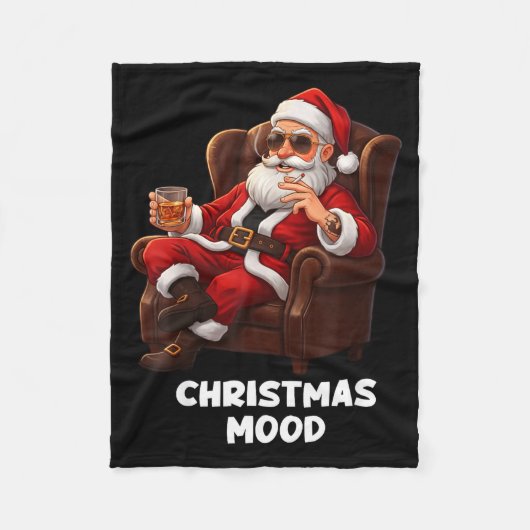 Funny Sarcastic Santa Smoking And Drinking “christ Fleece Deken (Voorkant)