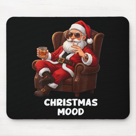 Funny Sarcastic Santa Smoking And Drinking “christ Muismat (Voorkant)
