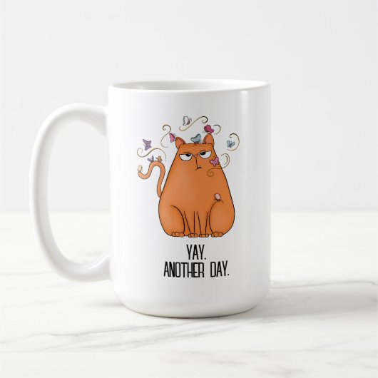 Funny Sarcastic Weer een dag kat Koffiemok (Links)