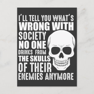 Funny Sarcastic Wrong Society Skull Enemy Blood Briefkaart