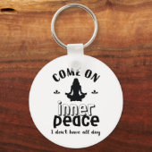Funny Sarcastic Yoga Meditation Inner Peace Zen Sleutelhanger (Voorkant)