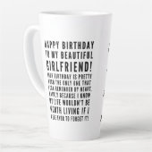 Funny sarcastische verjaardagswensen voor vriendin latte mok (Linkerhoek)
