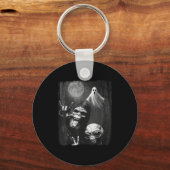 Funny Sasquatch & Alien Rock On Hand Sign Ghos Sleutelhanger (Voorkant)