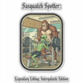 funny Sasquatch Bigfoot Custom-Cut Vinyl Sticker (Devant)