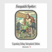 funny Sasquatch Bigfoot Custom-Cut Vinyl Sticker (Feuille)