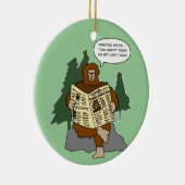 Funny Sasquatch Cartoon kerstboomversiering Keramisch Ornament (Rechts)