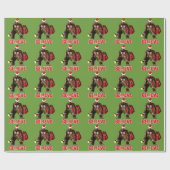 Funny Sasquatch Santa Claus Design Cadeaupapier (Vlak)