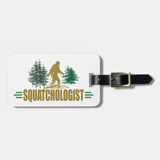 Funny Sasquatch, Squatchin, Squatching, Believer Bagagelabel (Voorkant horizontaal)