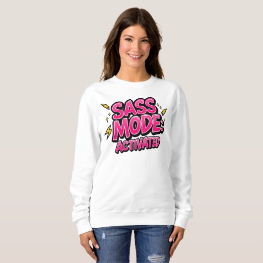 Funny "Sass Mode Activated" Quote Trui (Voorkant volledig)