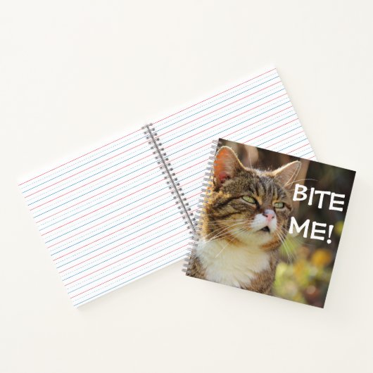 Funny Sassy Cat with Attitude Bite Me Notitieboek (Binnen)