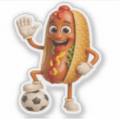 Funny Sausage Sandwich Cartoon Sticker (Devant)